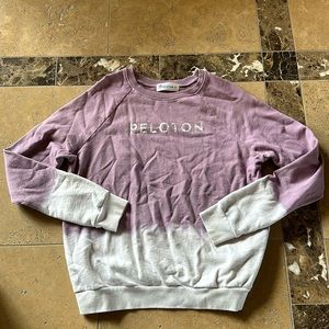 Peloton purple and white sweatshirt size medium
